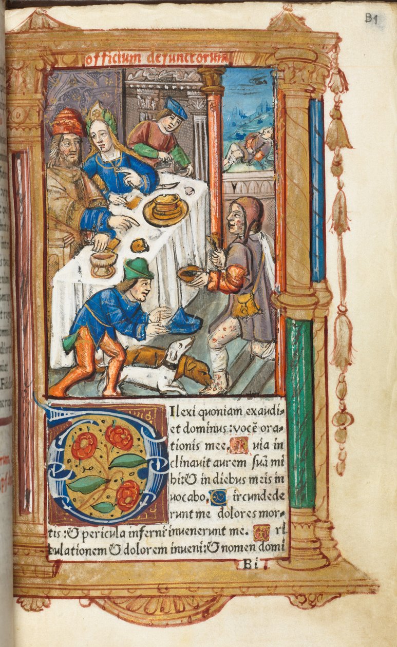 Getijdenboek (Gebruik van Rome): fol. 73r, Lazarus door Guillaume Le Rouge