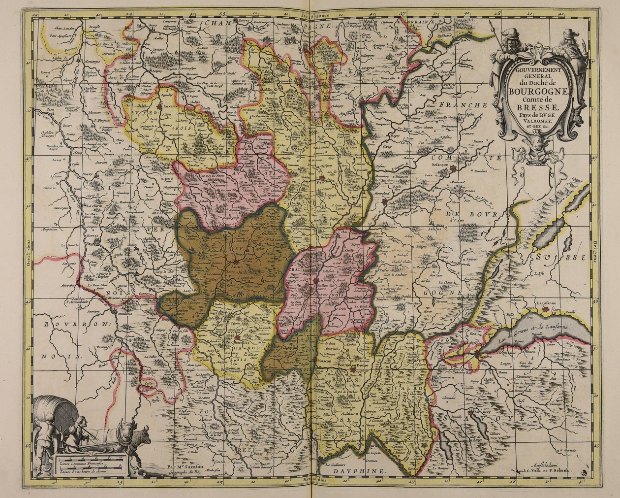 Algemeen bestuur van het hertogdom Bourgondië graafschap Bresse land van Buge Valromey en Gex amp;c. door Guillaume Sanson