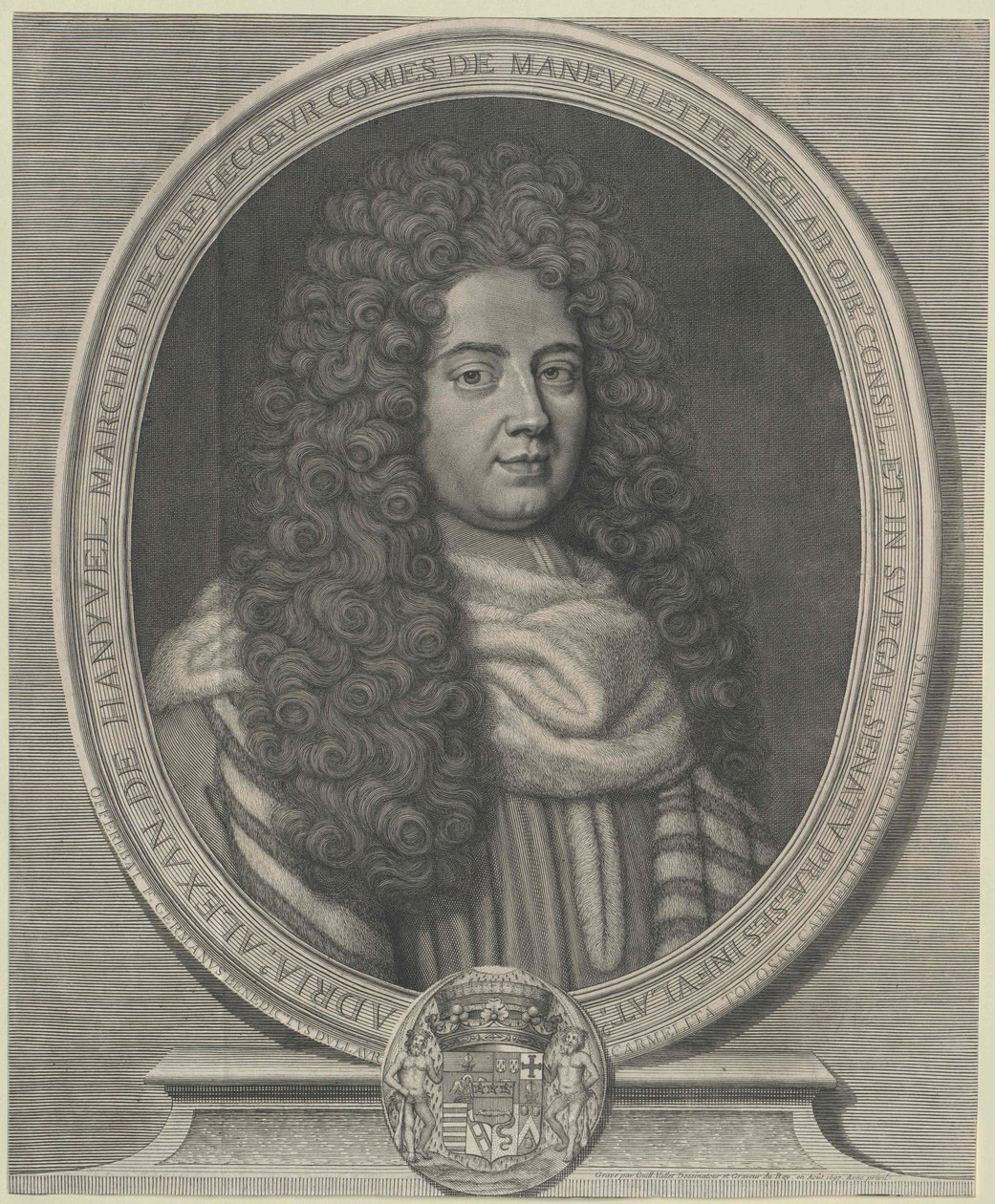 Adrien-Alexandre markies Graaf de Manevilette Crevecoeur door Guillelmus Vallet