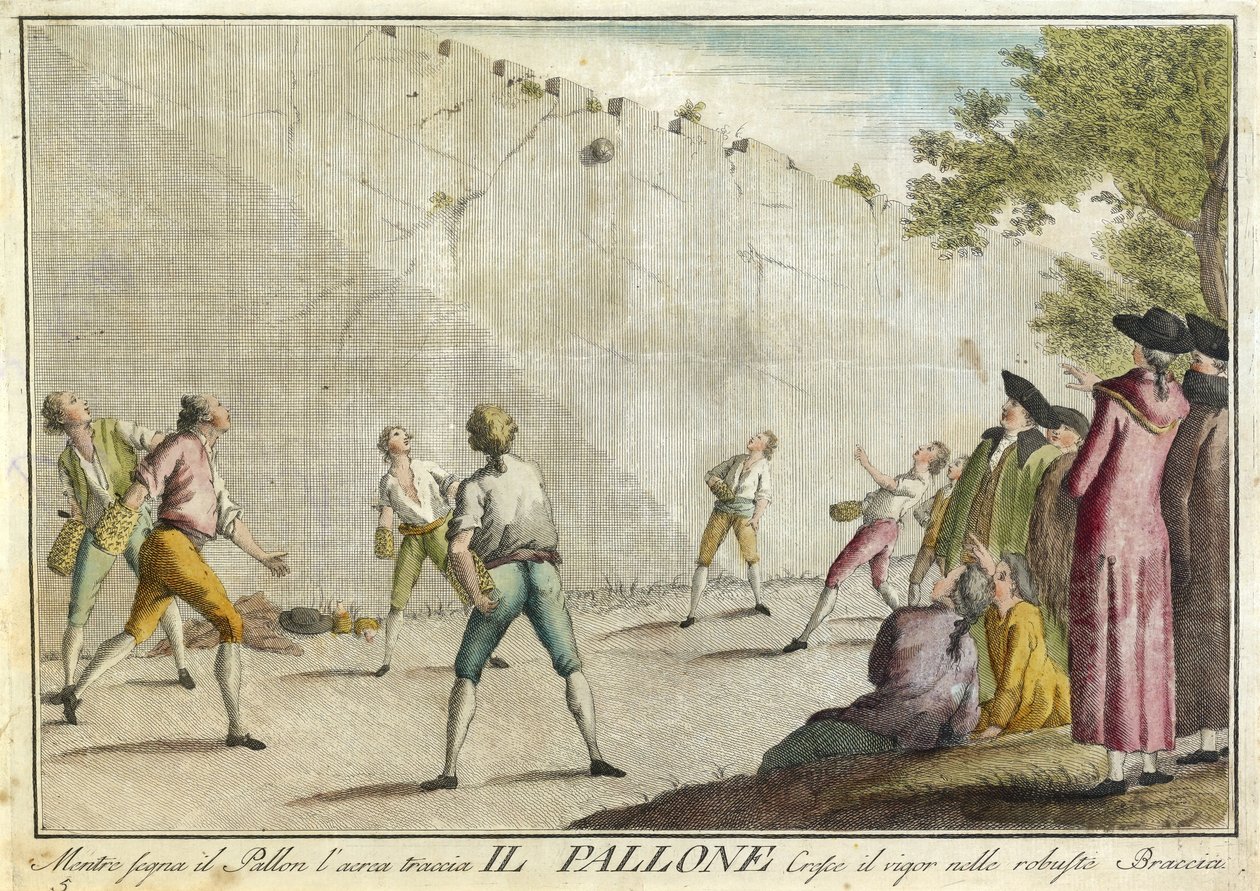 Il Pallone uit Giuochi, Trattenimenti e Feste Annue che si Costumano in Toscana e Specialmente in Firenze, uitgegeven 1790 door Guiseppe Piattoli