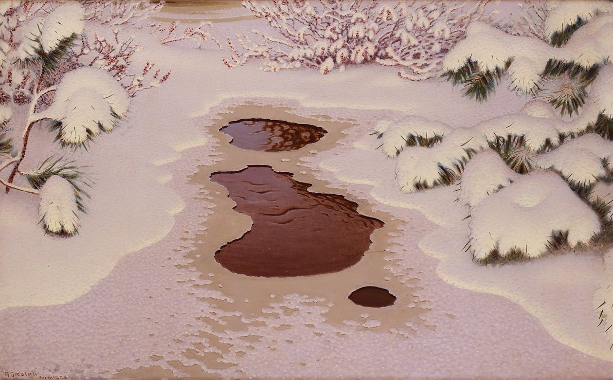 Lente in de winter door Gustaf Fjaestad