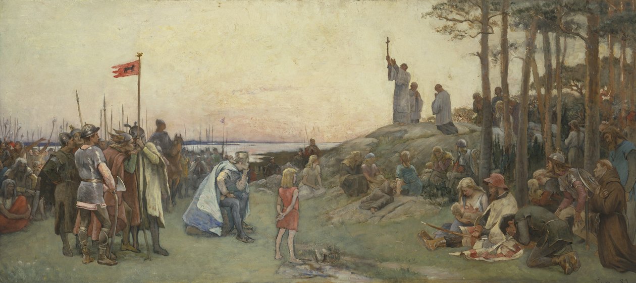 Ansgar Predikt het Christendom door Gustaf Olaf Cederstrom