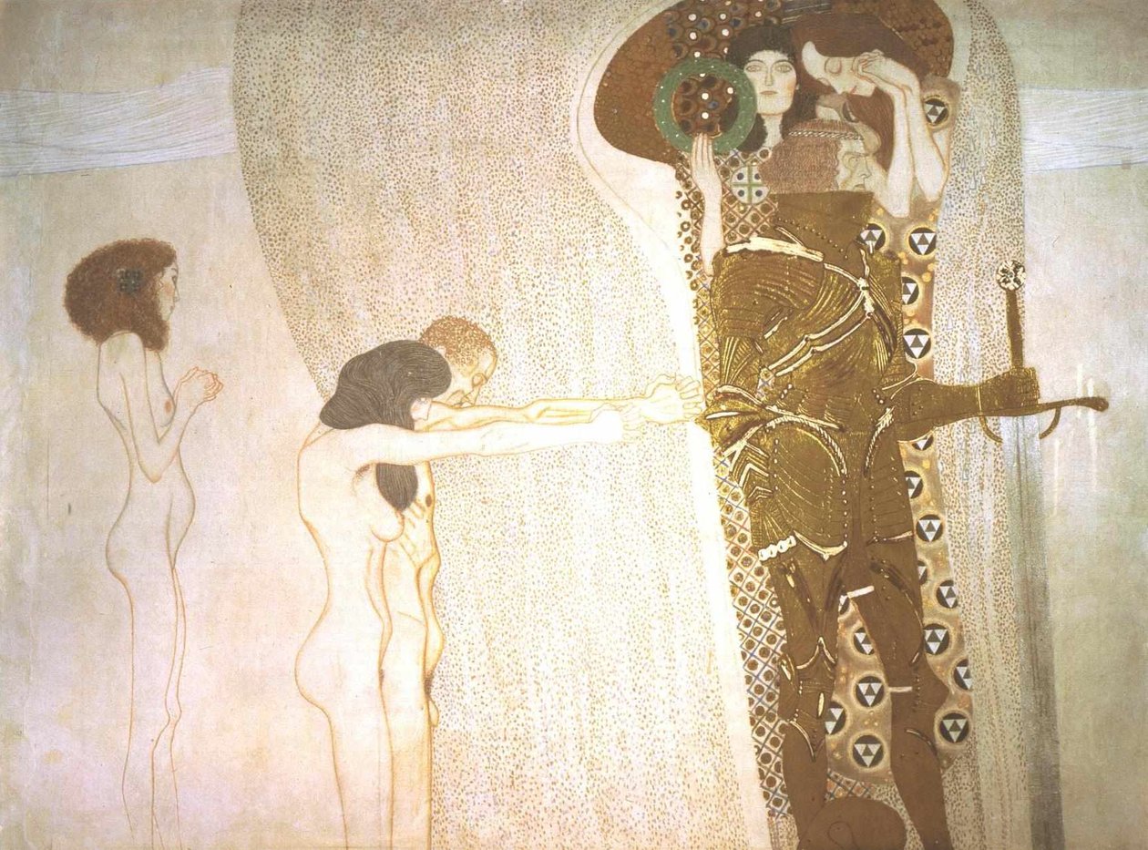 Beethovenfries - Verlangen naar geluk door Gustav Klimt