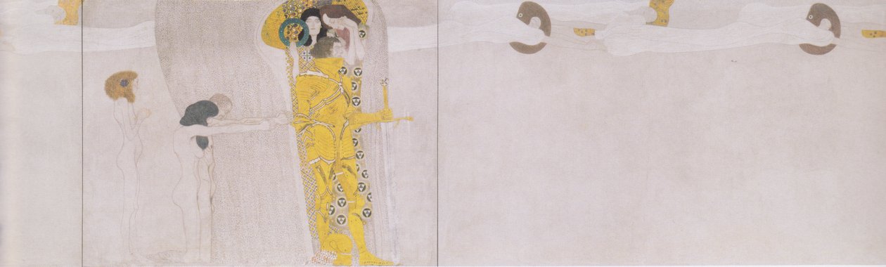 Beethovenfries - linker zijwand (detail) door Gustav Klimt