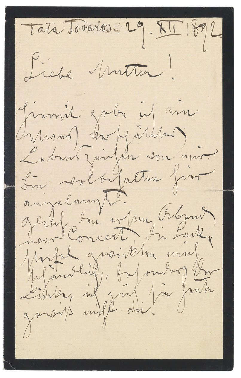 Brief van Gustav Klimt aan zijn moeder door Gustav Klimt