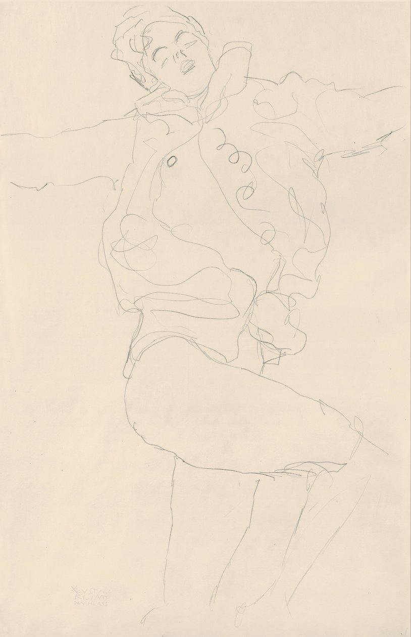 Dansende vrouw met cape door Gustav Klimt