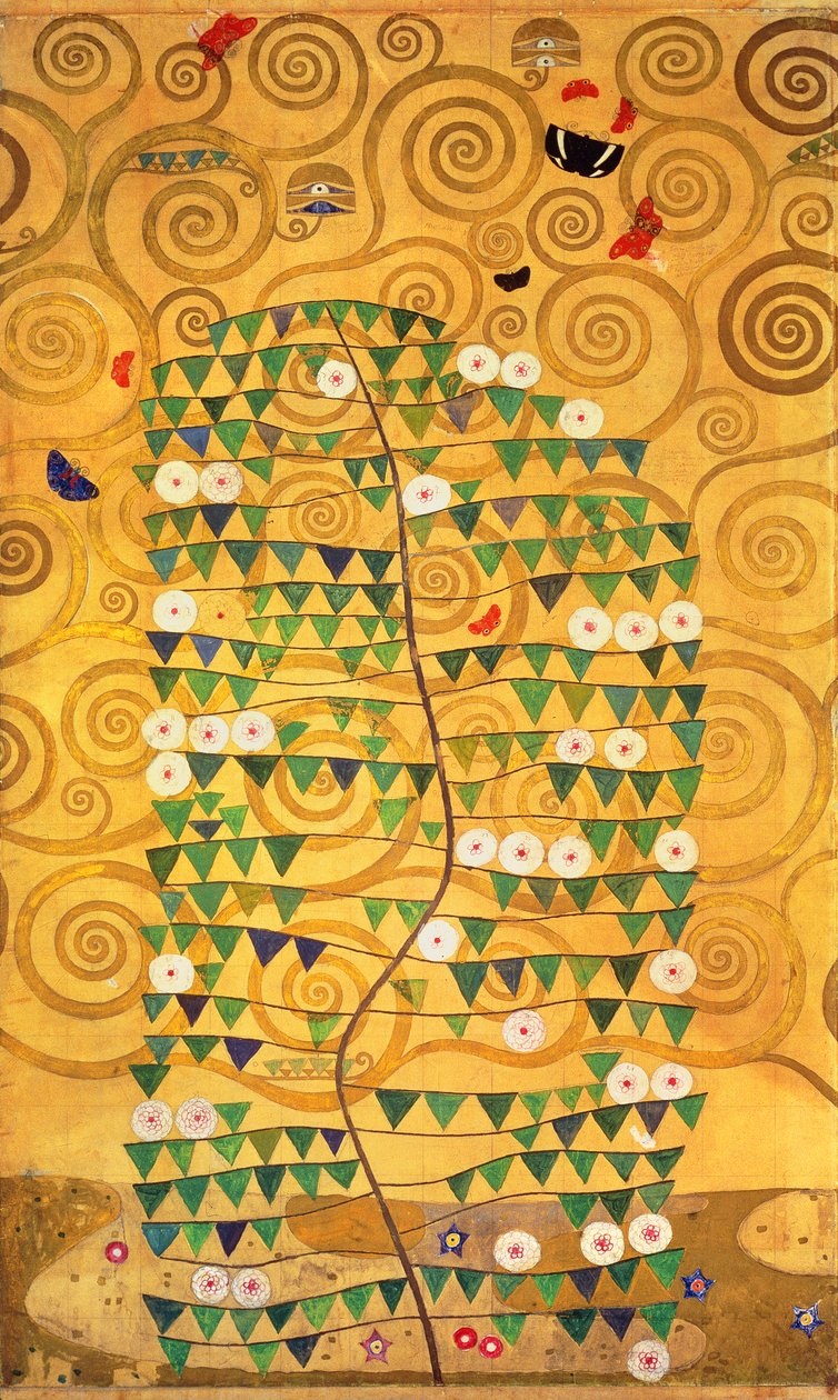 Levensboom (Stoclet Fries) door Gustav Klimt