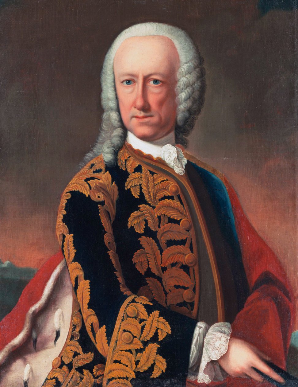 Portret van Wilhelm Landgraaf van Hessen-Philippsthal-Barchfeld (1692 - 1761) door Gustav Altmöller