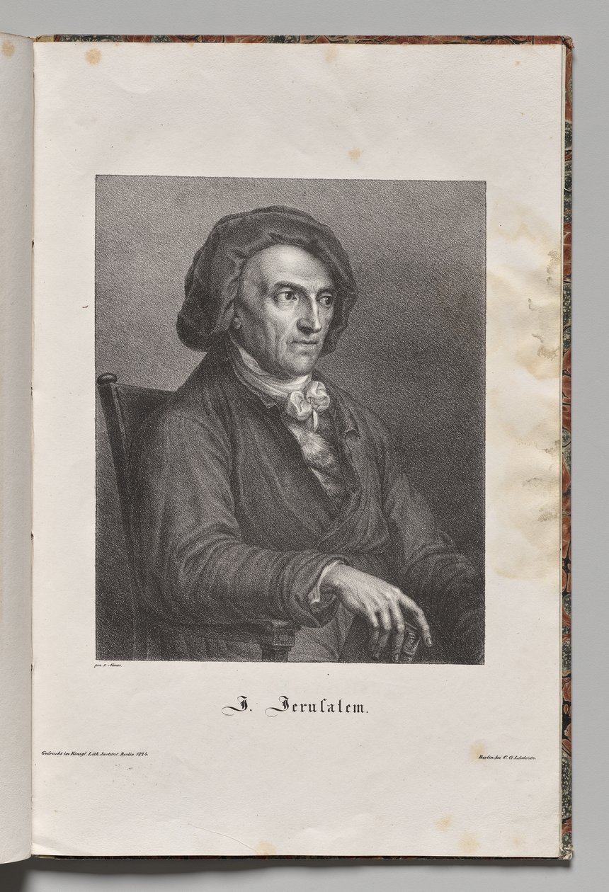 Duitslands Beroemde Auteurs: Portret van Johann Friedrich Wilhelm Jerusalem door Gustav Karl Friedrich Luderitz