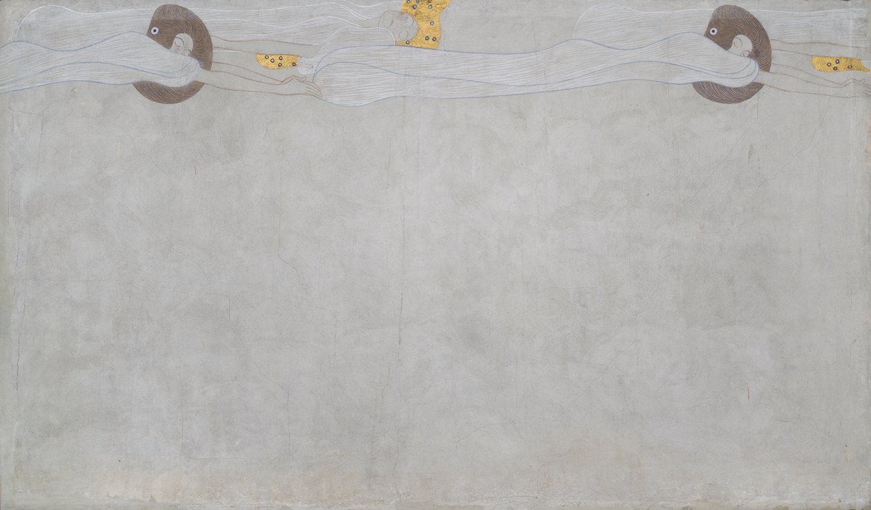 Beethovenfries: Het verlangen naar geluk - Paneel 4, linker lange muur door Gustav Klimt