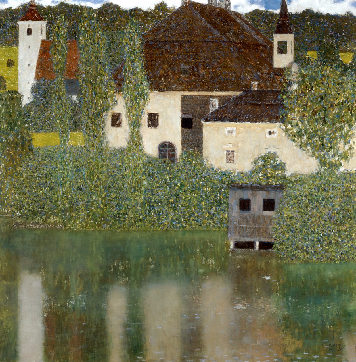 Castello Sul Lago Atter, Kasteel Unterrach aan de Attersee, 1908 door Gustav Klimt