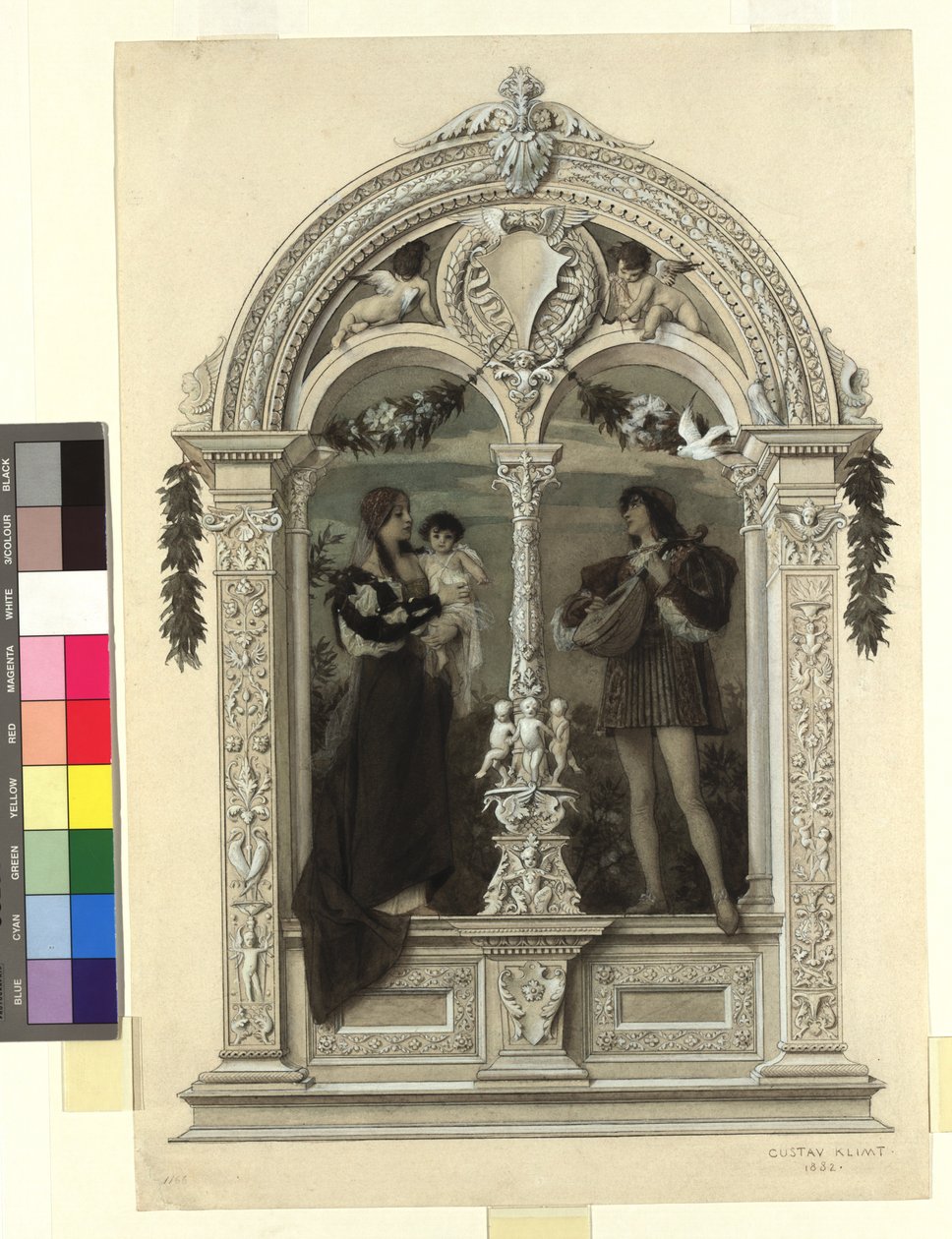 „De jeugd” (bron voor: Gerlach  Schenk, Allegorieën en emblemen, deel 1, nr. 8) door Gustav Klimt