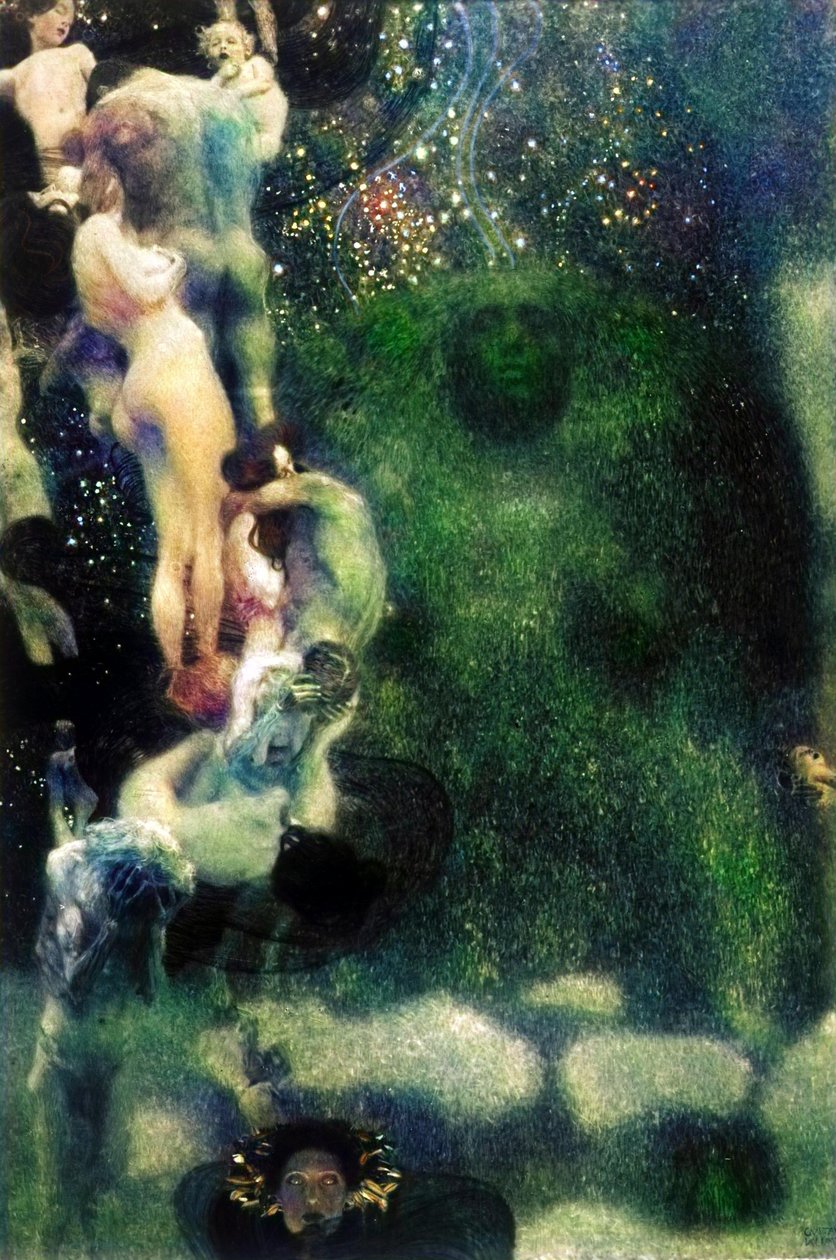 Plafondschilderingen Klimt Universiteit Wenen door Gustav Klimt