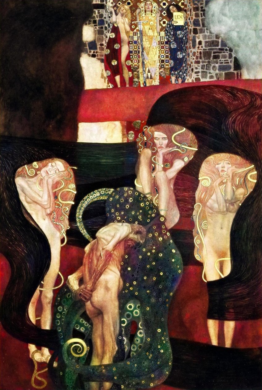 Plafondschilderingen Klimt Universiteit Wenen door Gustav Klimt