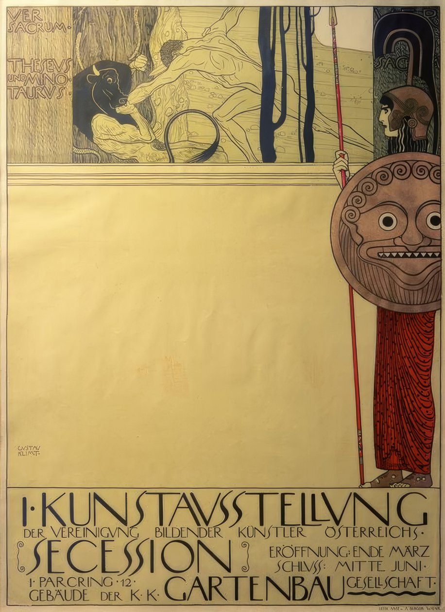 Poster voor de I. tentoonstelling van de Secession (gecensureerd) door Gustav Klimt