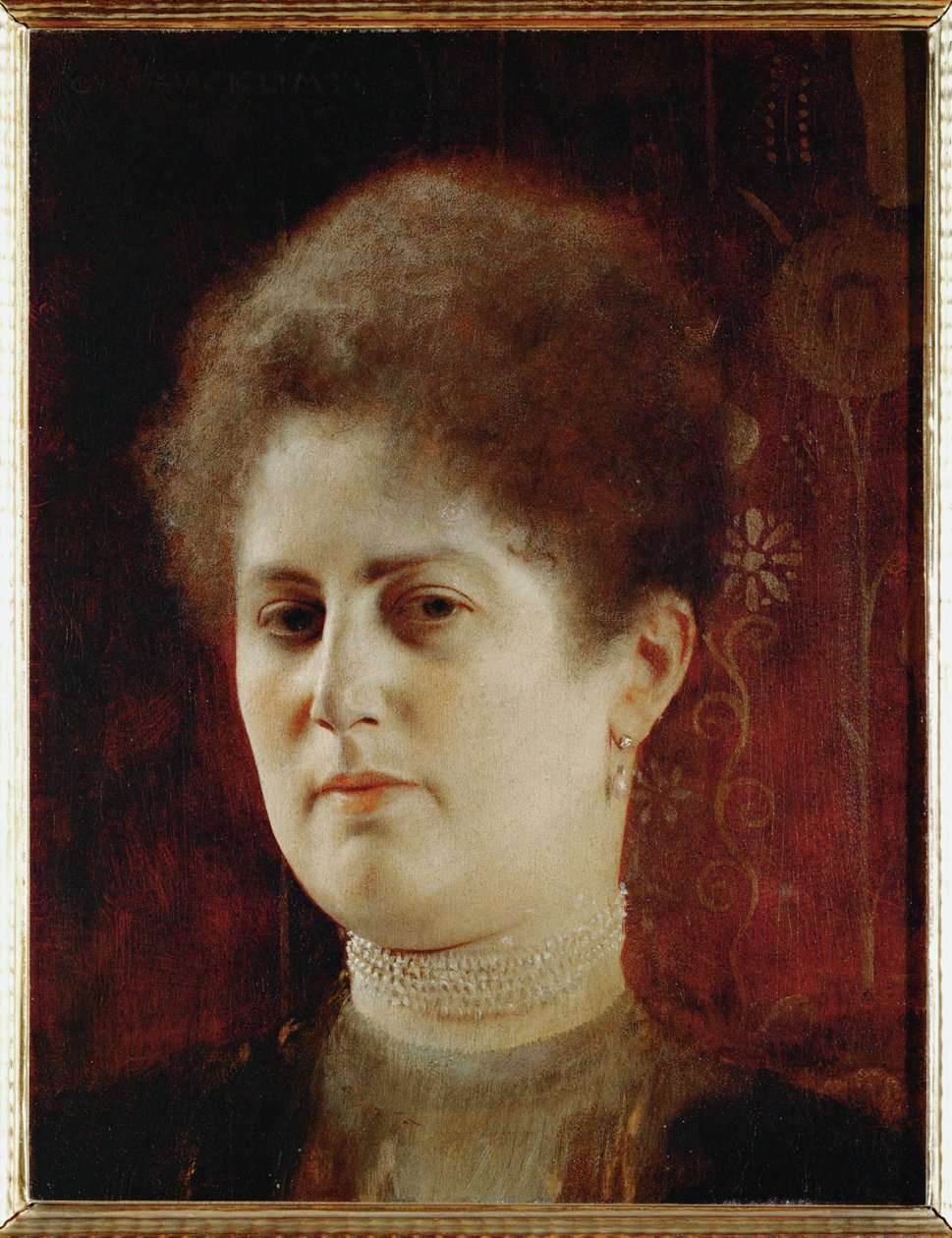 Portret van een dame, ca. 1894 (olieverf op hout) door Gustav Klimt