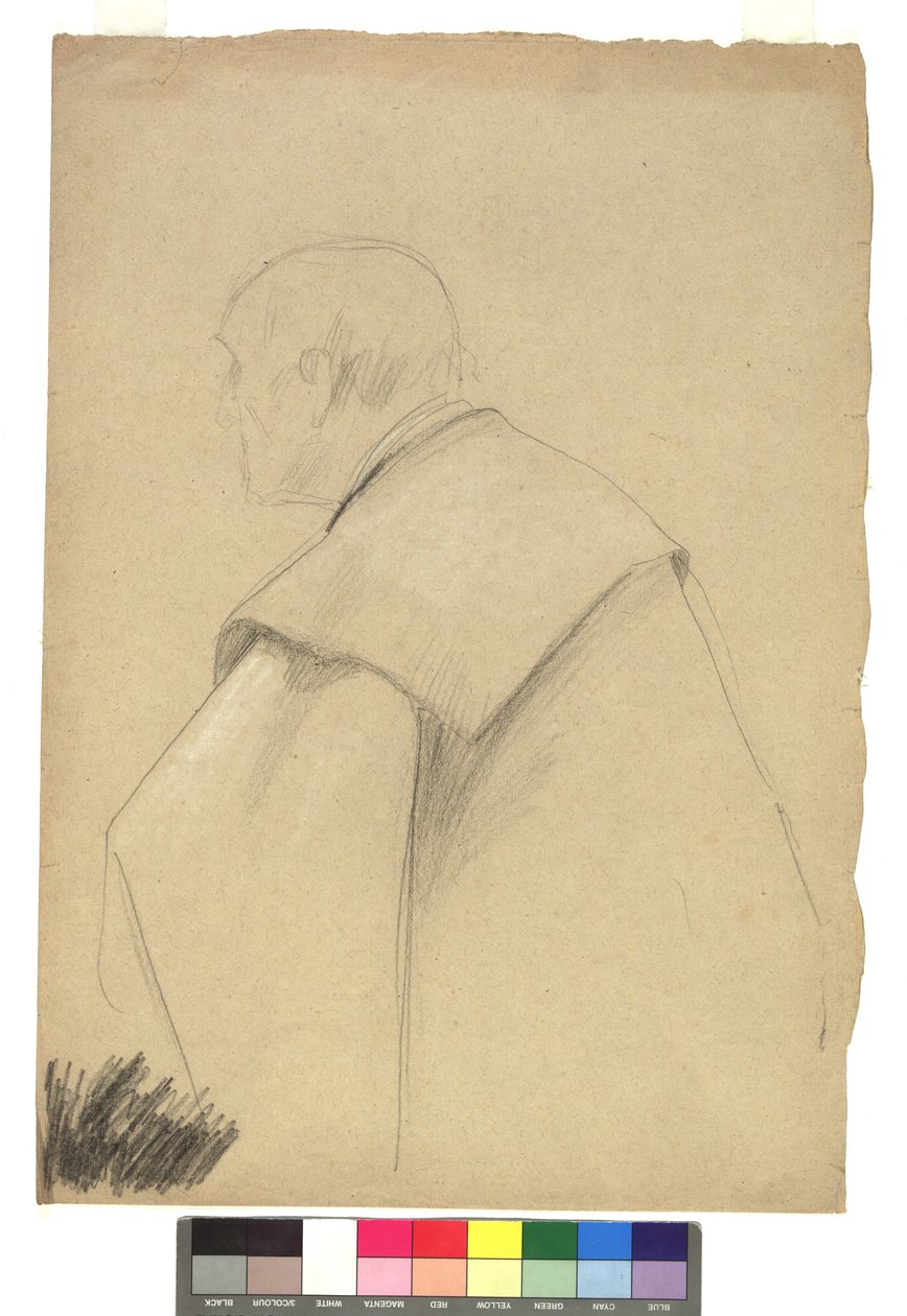Studie van een oude man in toga door Gustav Klimt