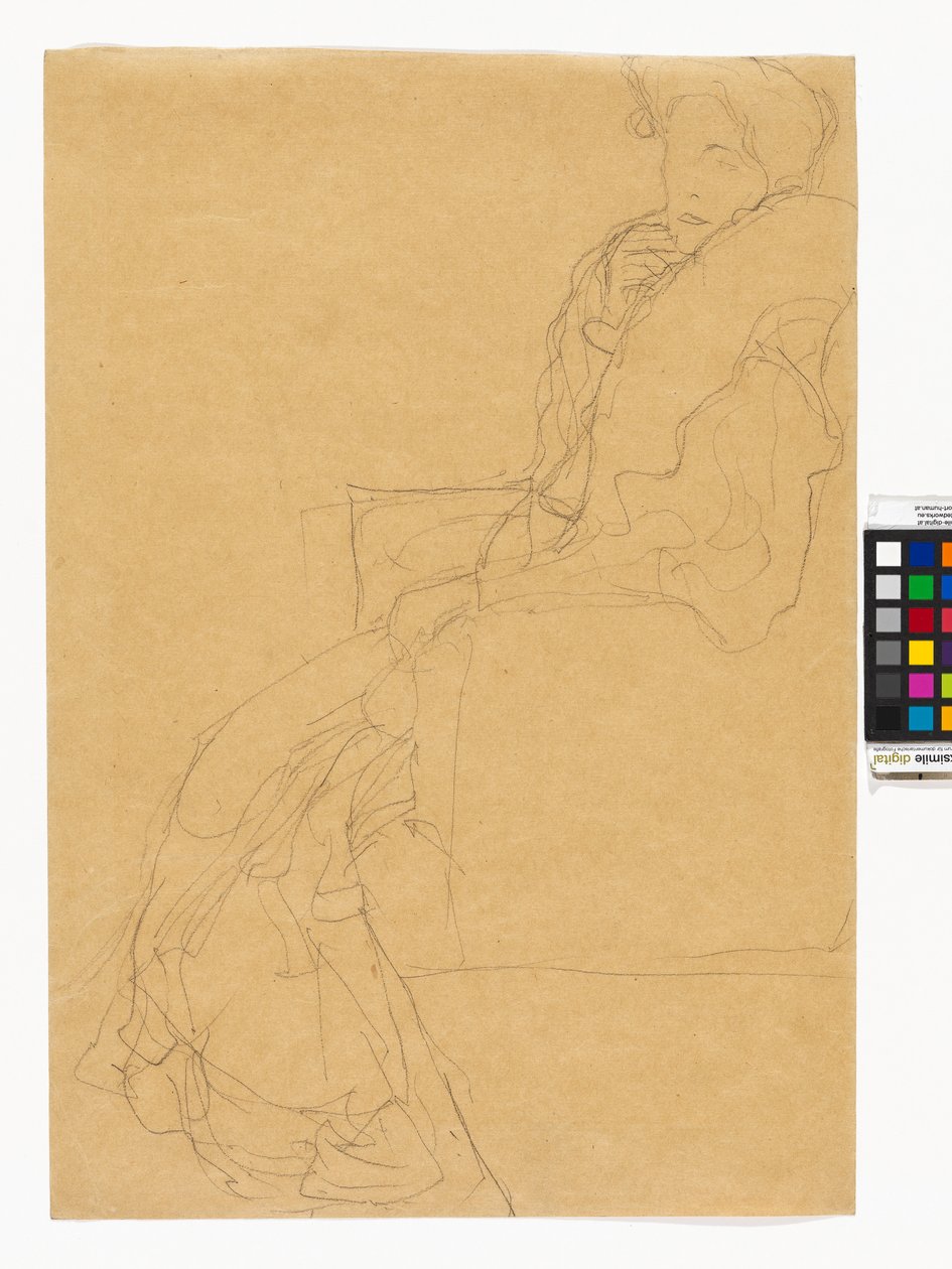 Studie zum Bildnis Fritza Riedler door Gustav Klimt