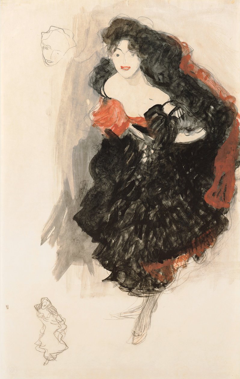 Studie voor het schilderij „Judith II“ door Gustav Klimt