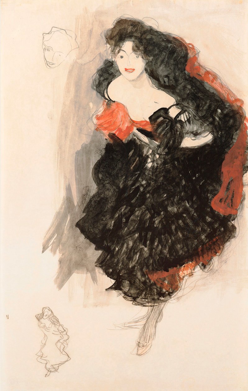 Studie voor Judith II, ca. 1908 door Gustav Klimt