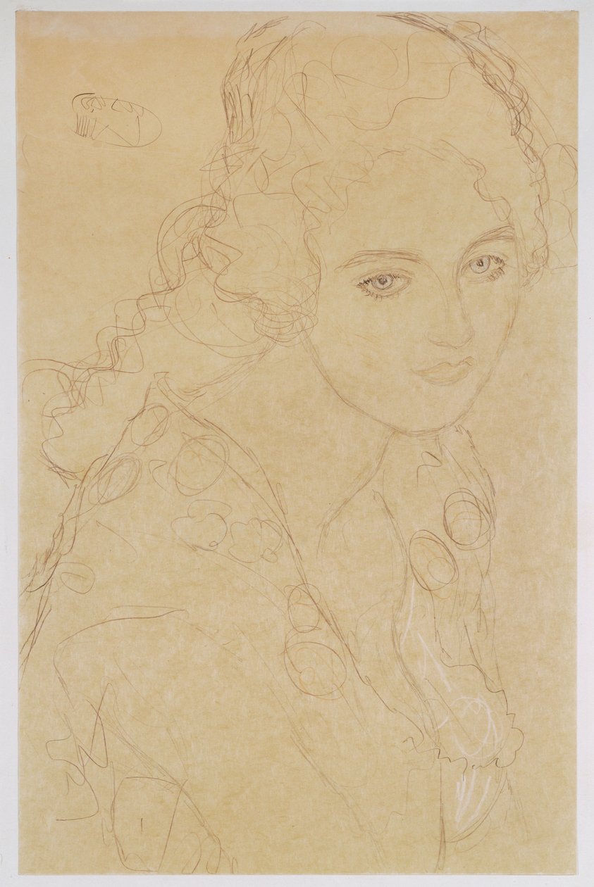 Studie voor het schilderij Portret Ria Munk III door Gustav Klimt