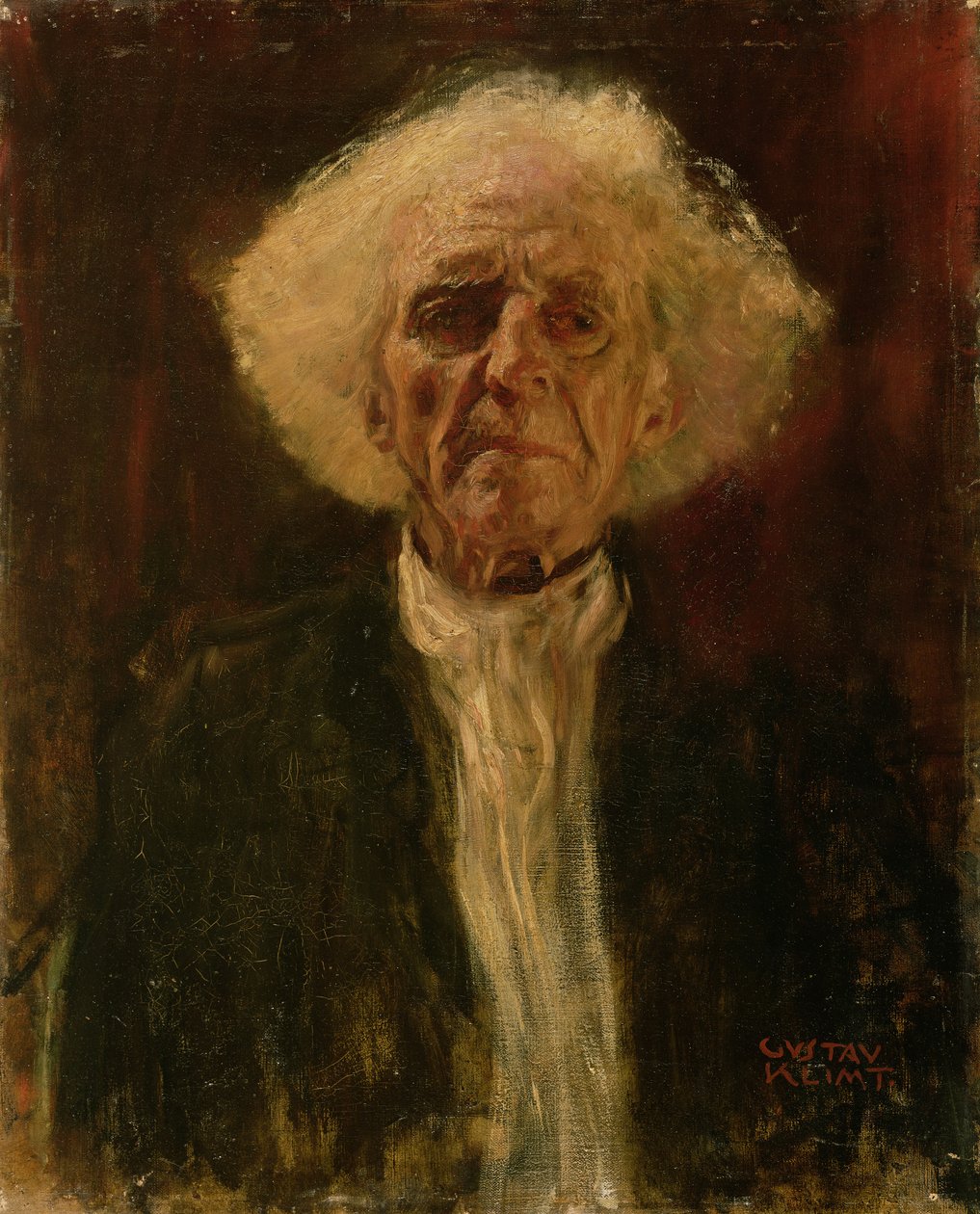 Studie van het Hoofd van een Blinde Man door Gustav Klimt