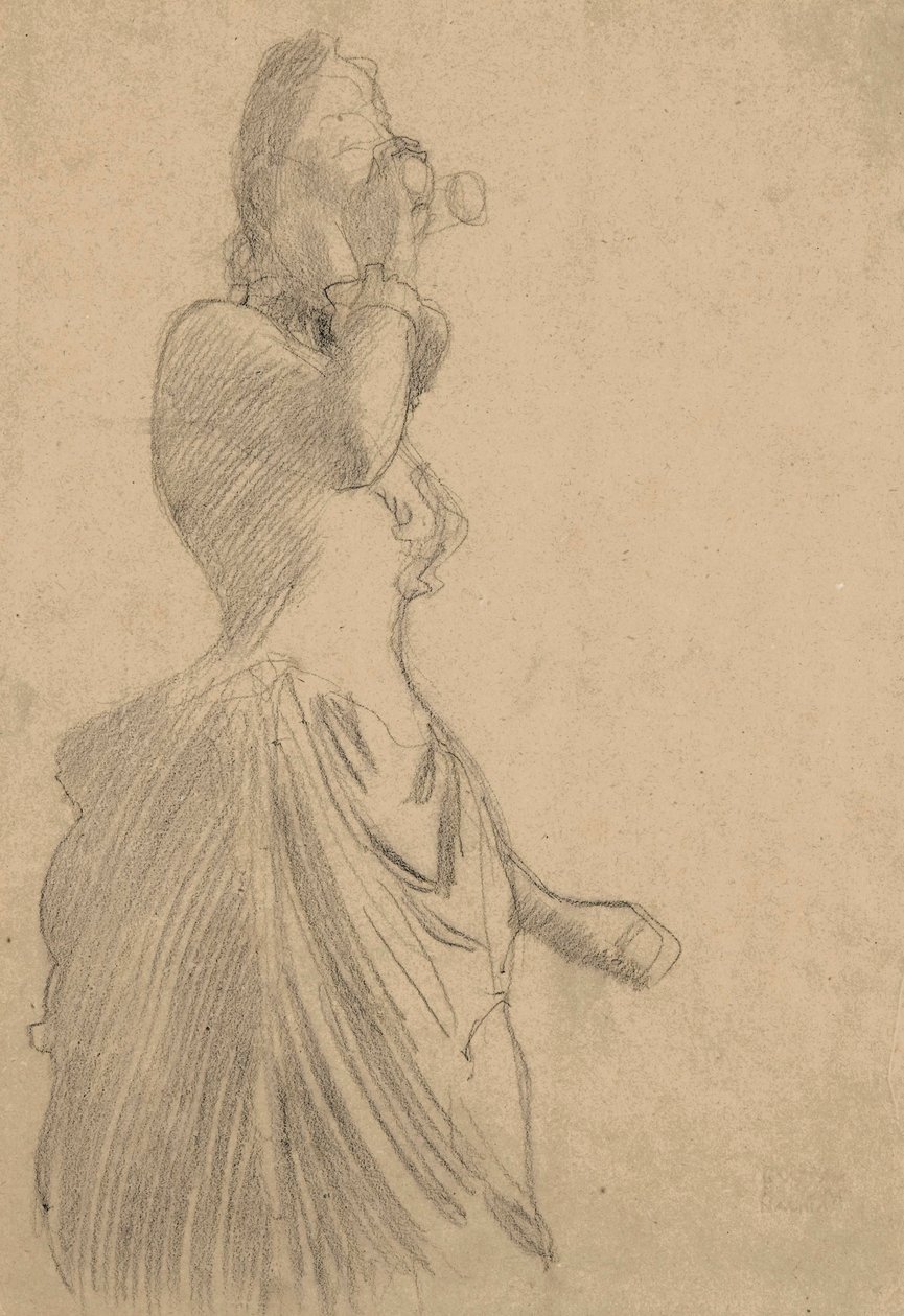 Vrouw met verrekijker door Gustav Klimt