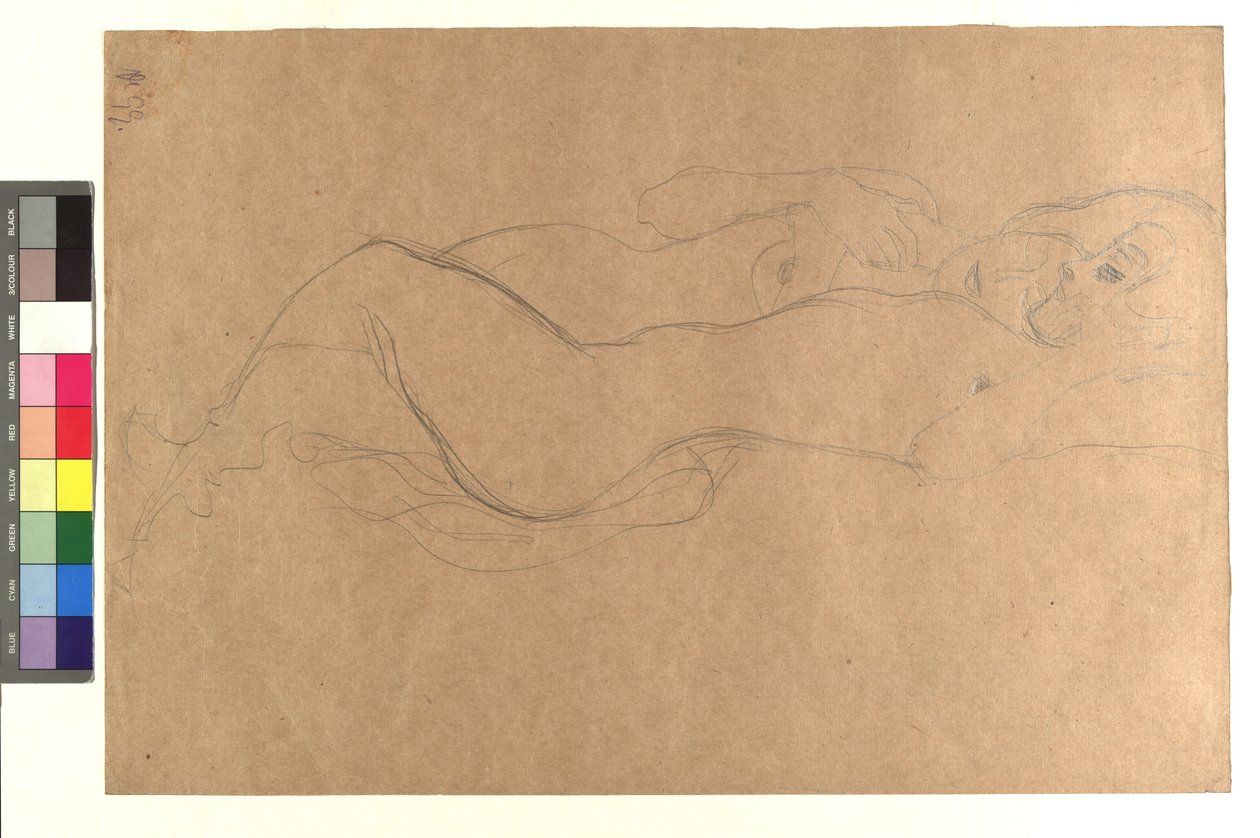 Zwei liegende weibliche Akte door Gustav Klimt