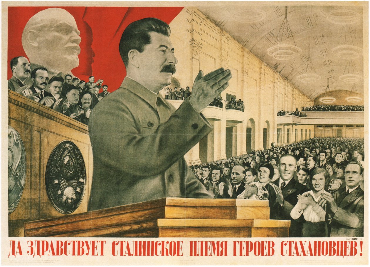 Lang leve de generatie van Stakhanov-helden van Stalin!, 1936 door Gustav Klutsis