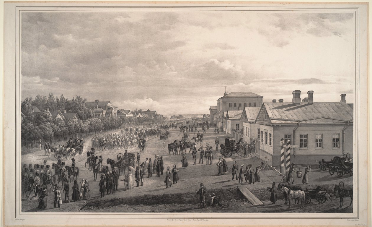Parade van Chevalier Gardes door Krasnoye Selo, 1848 door Gustav Schwarz