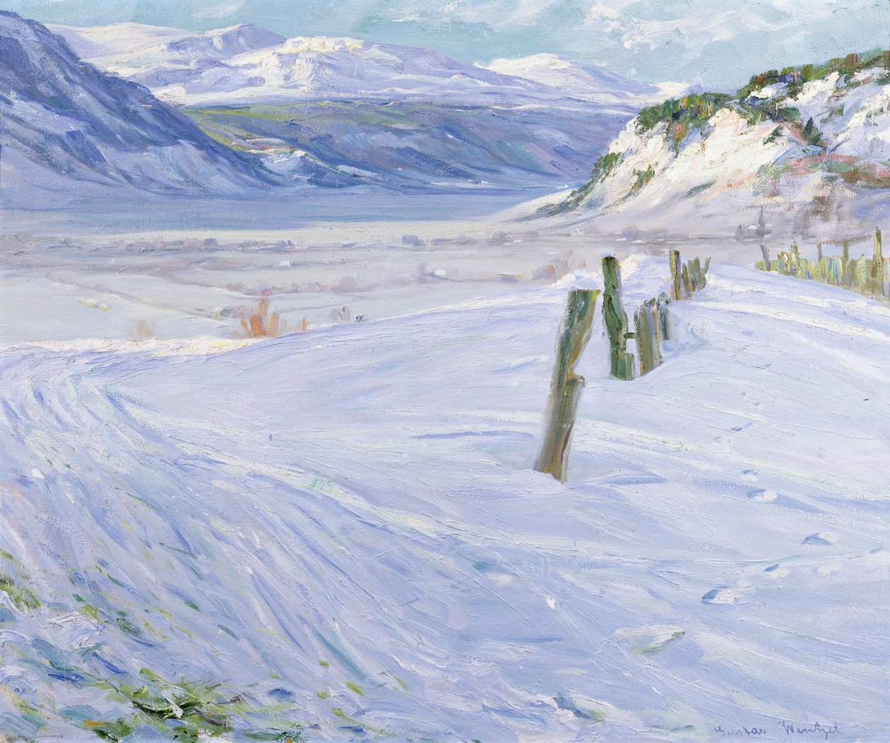 Winterlandschap door Gustav Wentzel