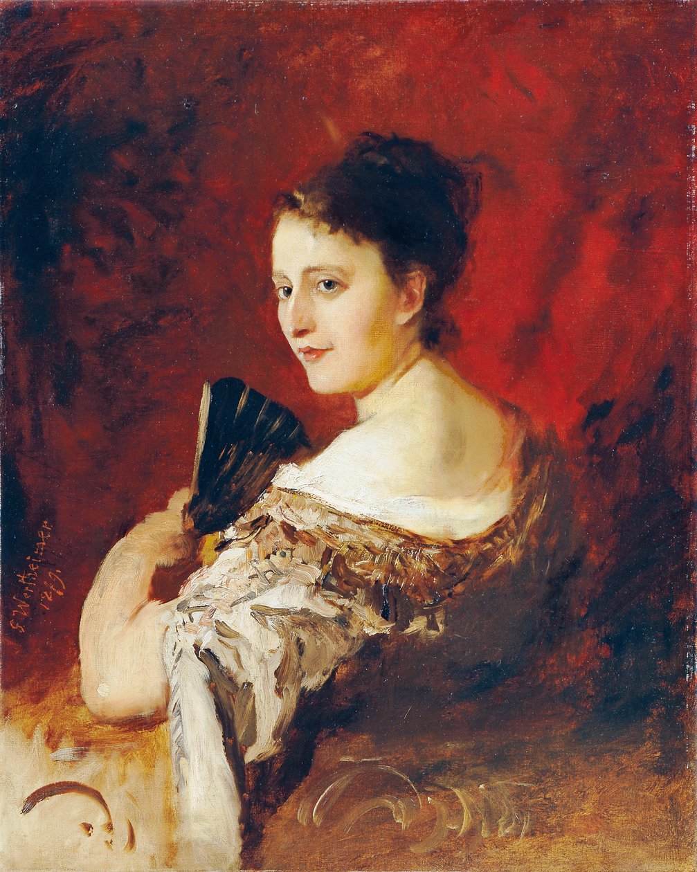 Theresia Fritz op de Leeftijd van Ongeveer 18 Jaar door Gustav Wertheimer