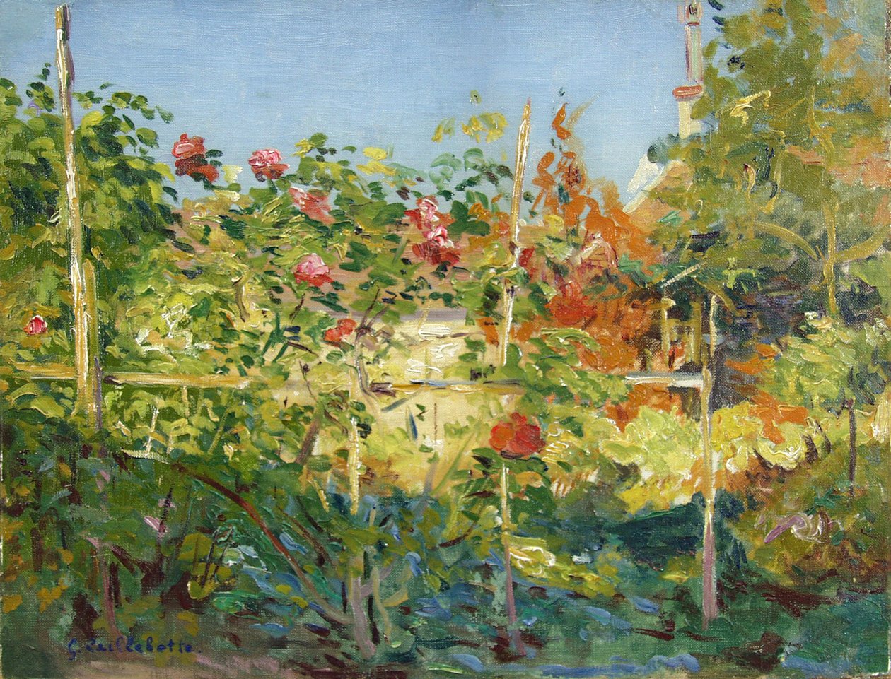 Tuin in Trouville door Gustave Caillebotte