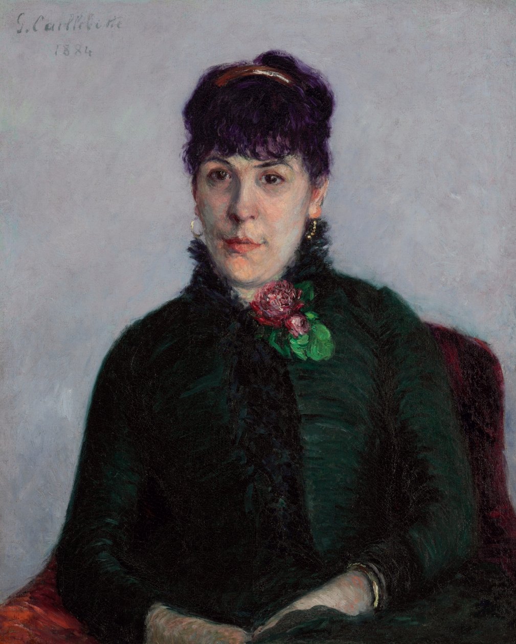 De vrouw met de roos door Gustave Caillebotte
