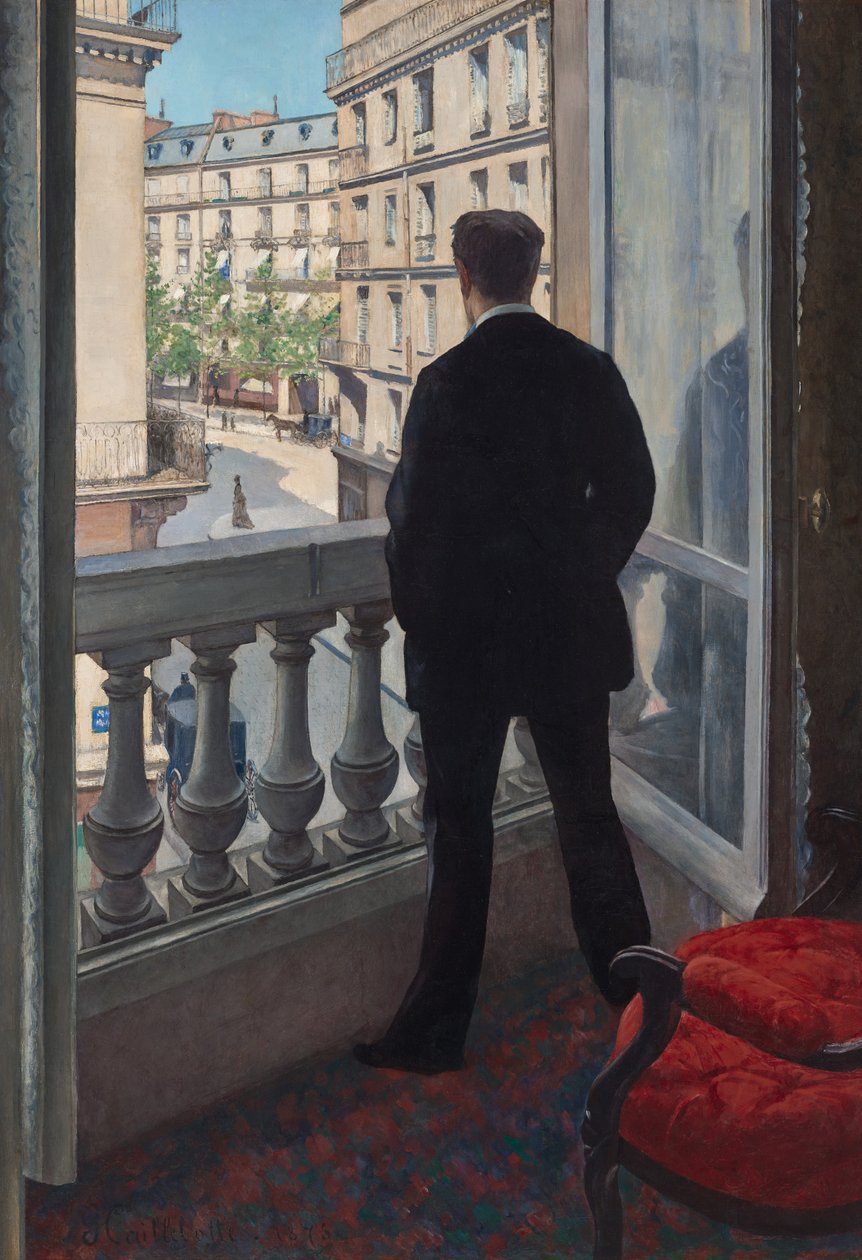 Man bij het raam, 1875 door Gustave Caillebotte