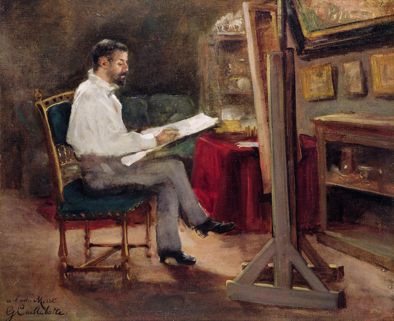 De kunstenaar Morot in zijn atelier, ca. 1874 door Gustave Caillebotte