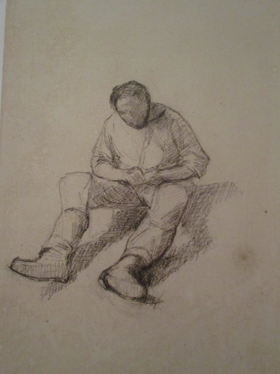 Studie voor de Parketvloerschrapers door Gustave Caillebotte