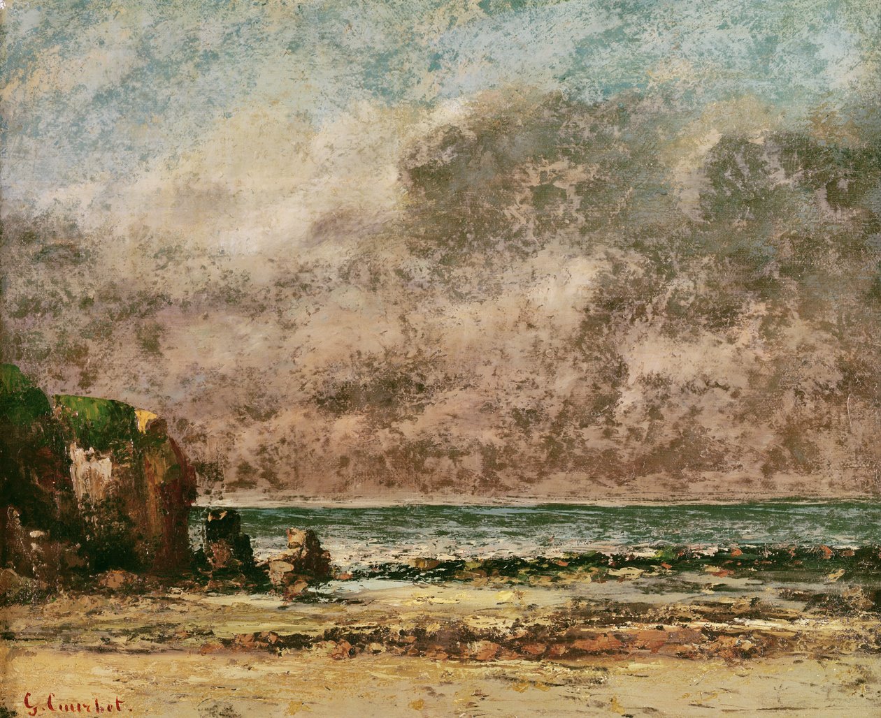 Een kalm zeegezicht door Gustave Courbet