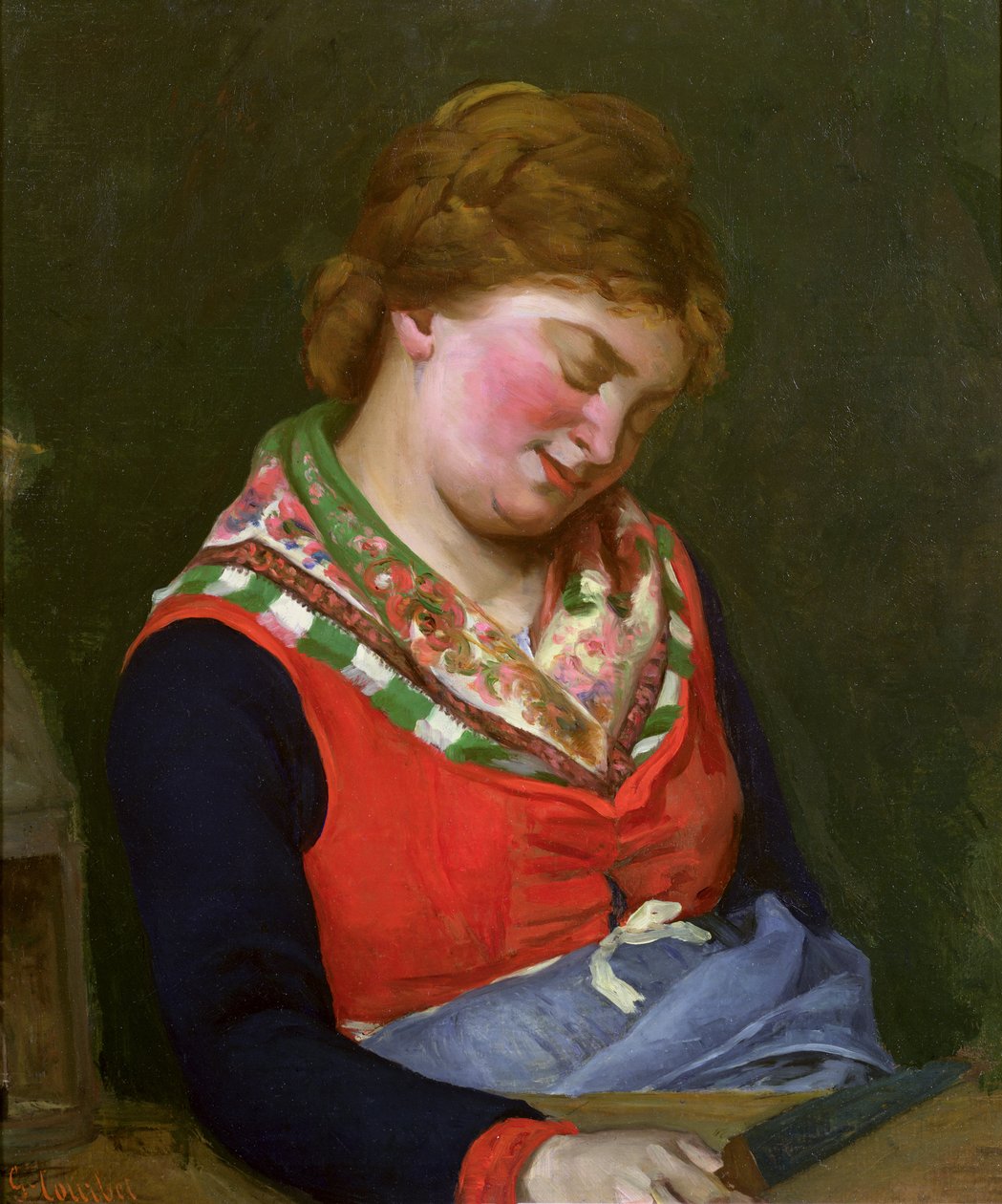 Slapende Boerin, 1853 door Gustave Courbet