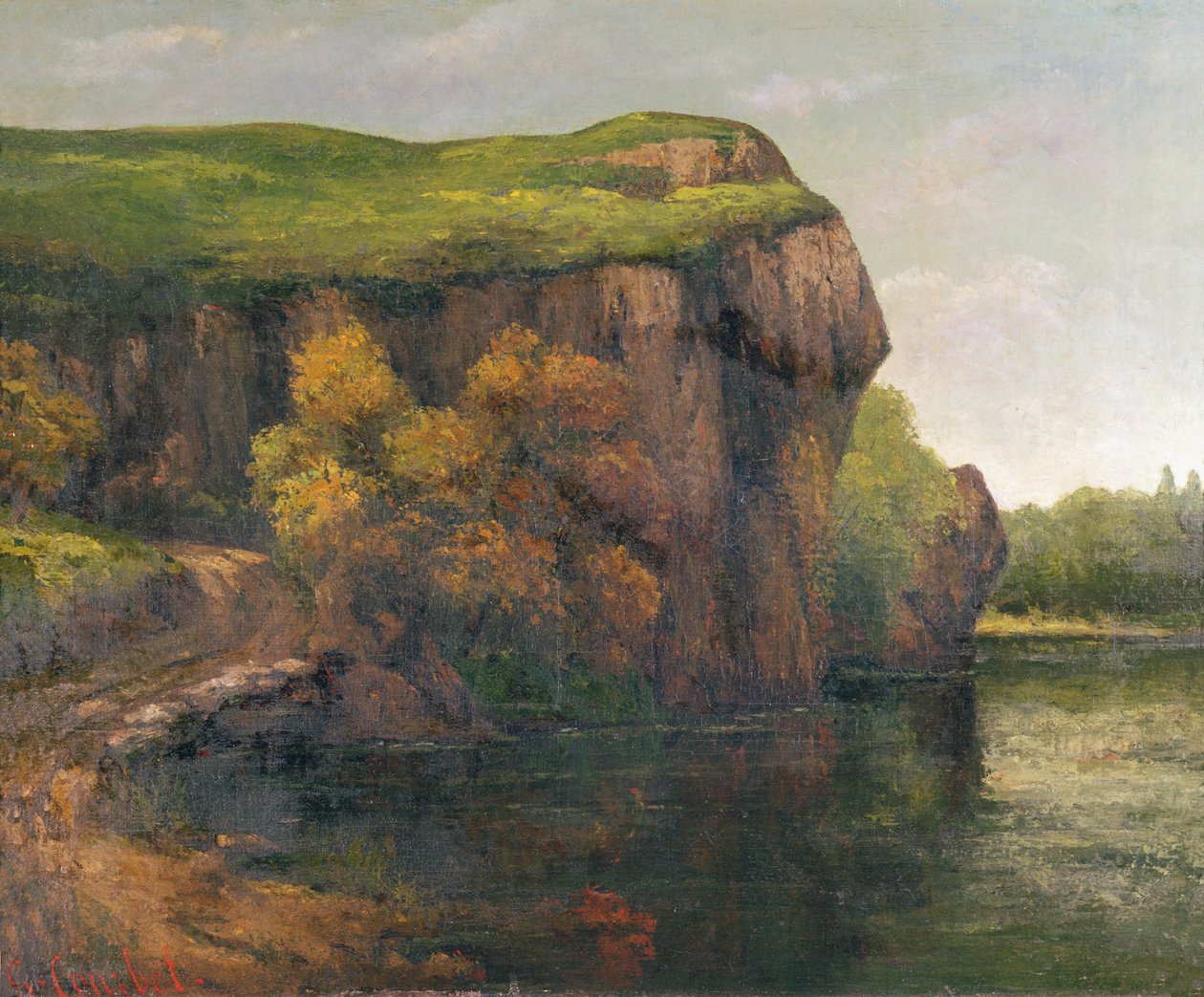 Rotsachtige kliffen door Gustave Courbet
