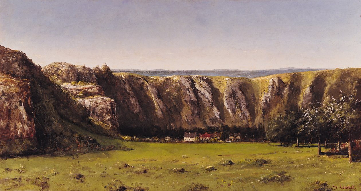 Rotsachtig landschap bij Flagey door Gustave Courbet