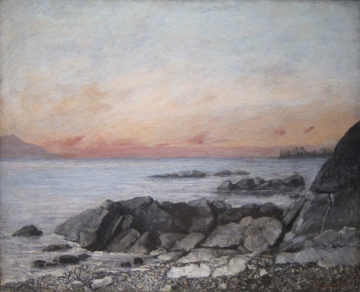 Zonsondergang, Vevey, Zwitserland door Gustave Courbet
