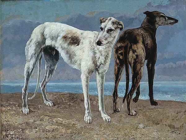 De Windhonden van de Graaf van Choiseul door Gustave Courbet