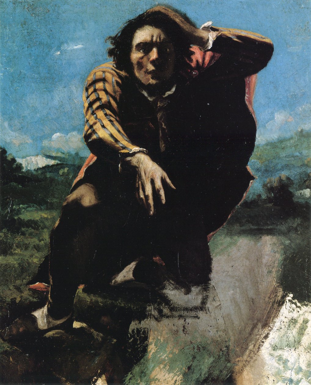 De Man Gek Gemaakt van Angst door Gustave Courbet