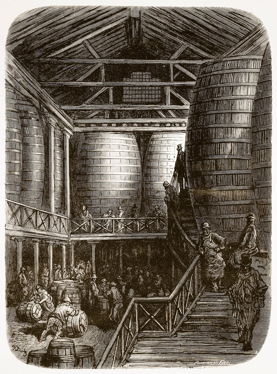Grote vaten in een brouwerij, uit 