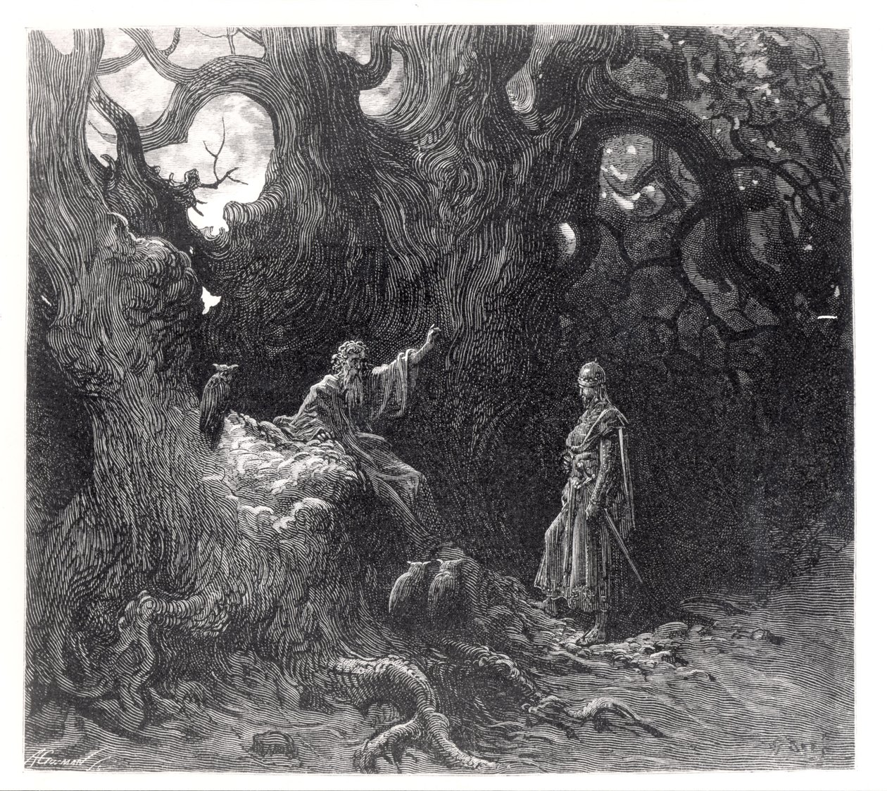 Merlijn in het bos van Broceliande, uit 