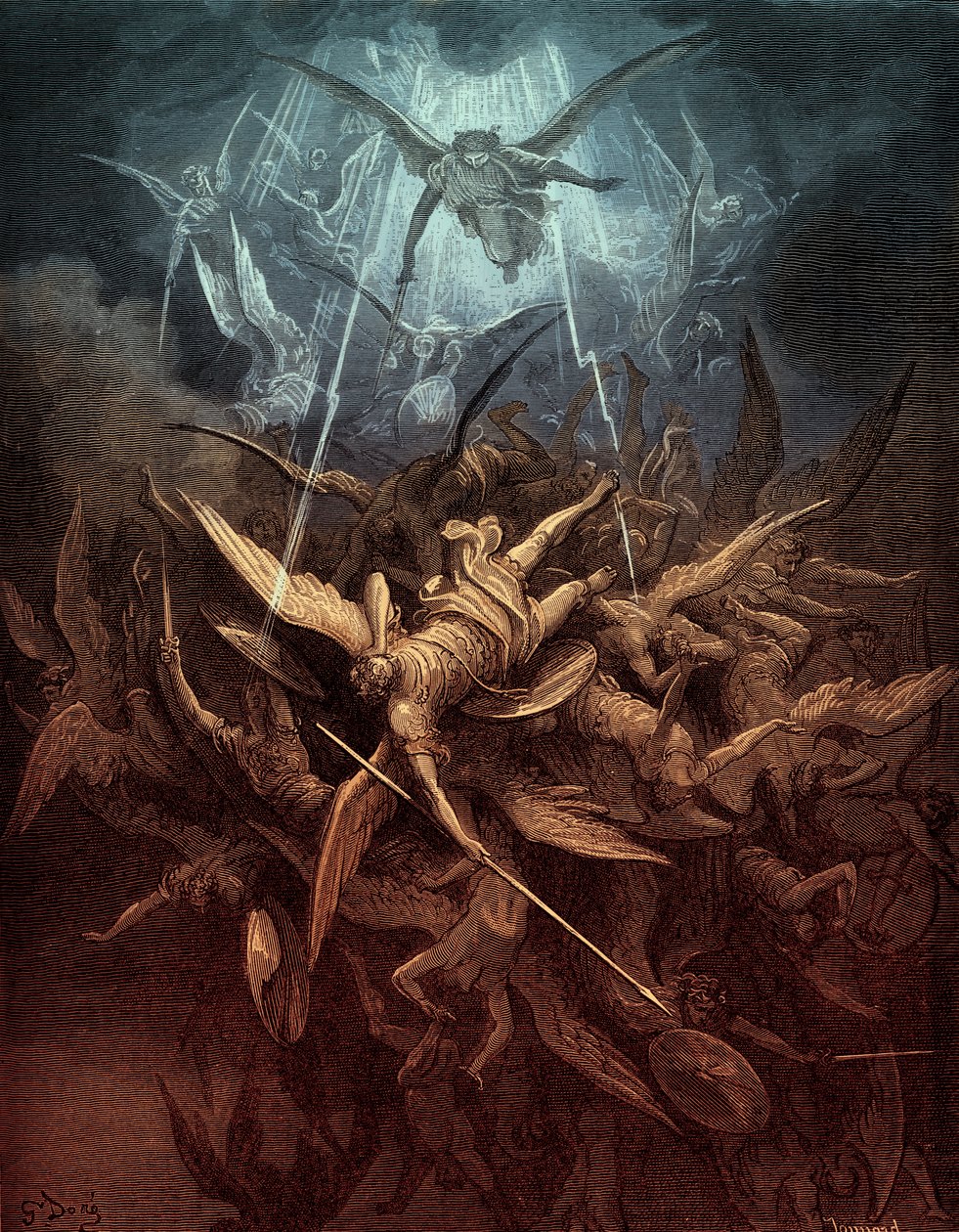 Paradise Lost: Val van de opstandige engelen door Gustave Dore