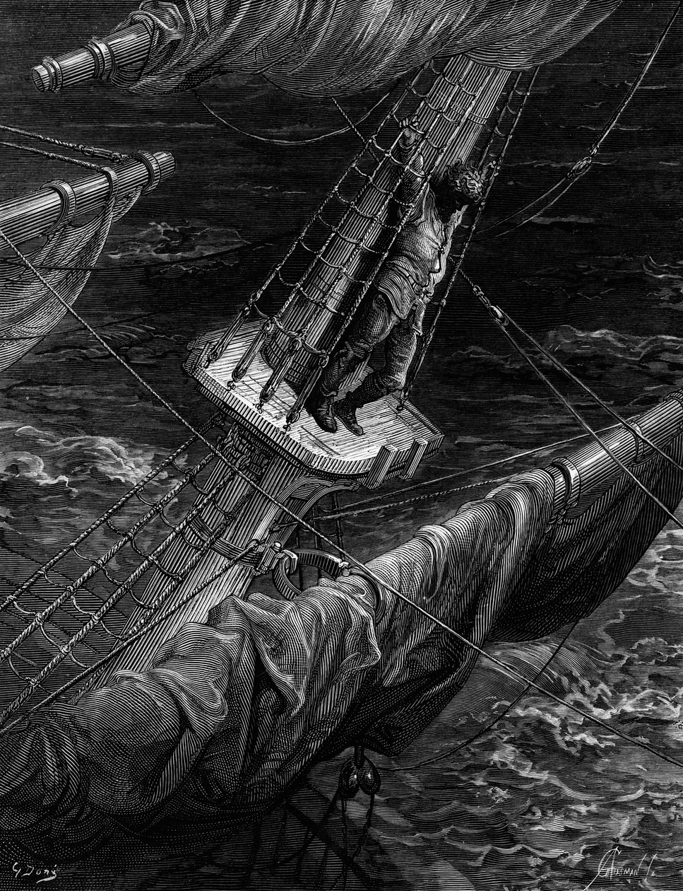 De zeeman betreurt het neerschieten van de albatros, scène uit 