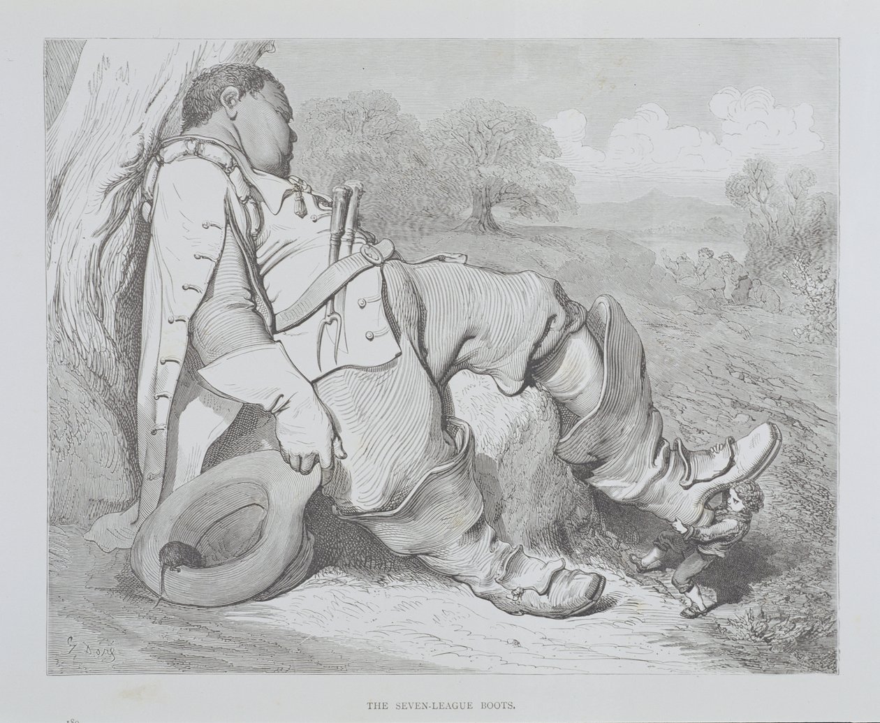 De zevenmijlslaarzen, c.1868 door Gustave Dore