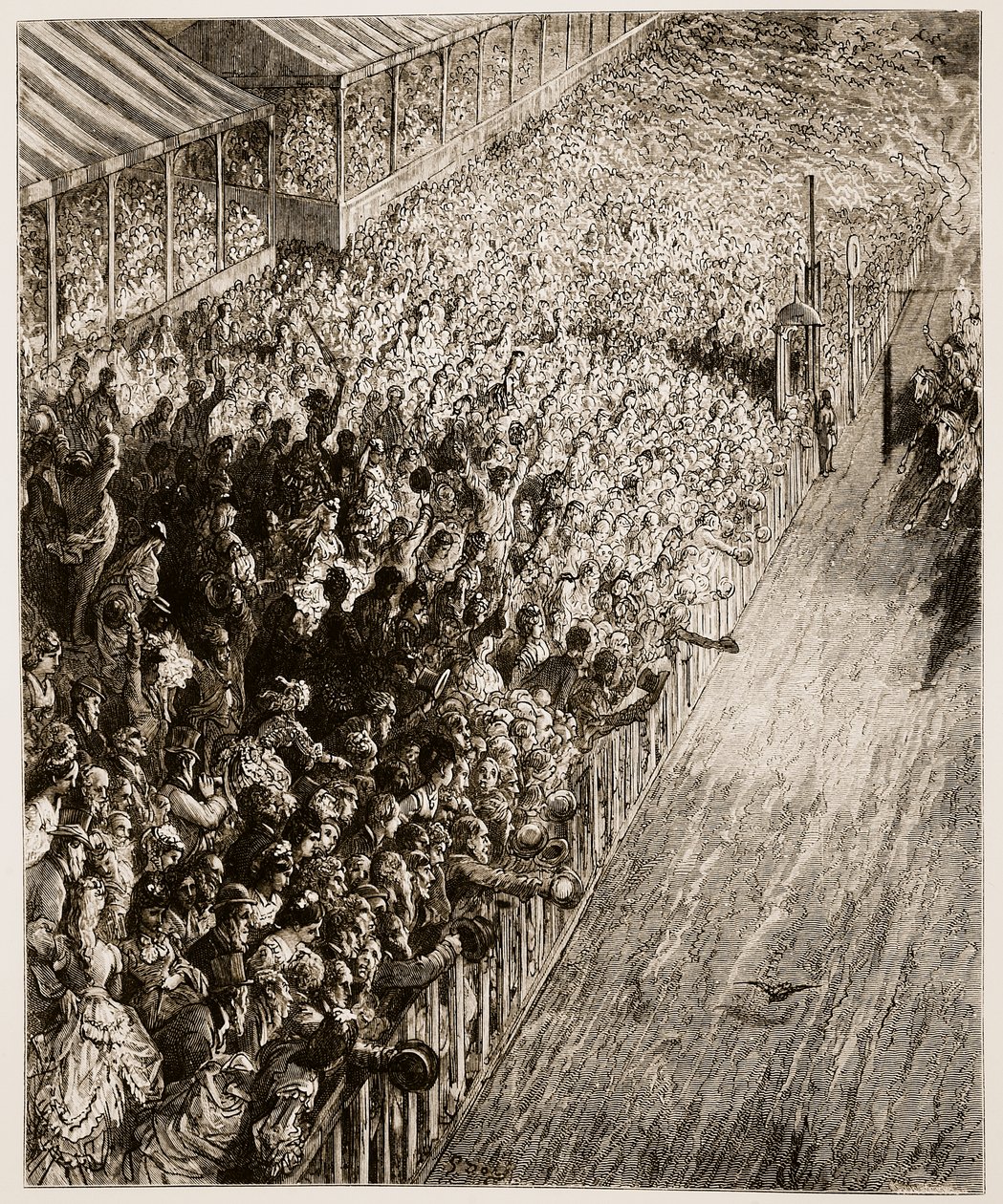 De finishlijn van de Derby, uit 